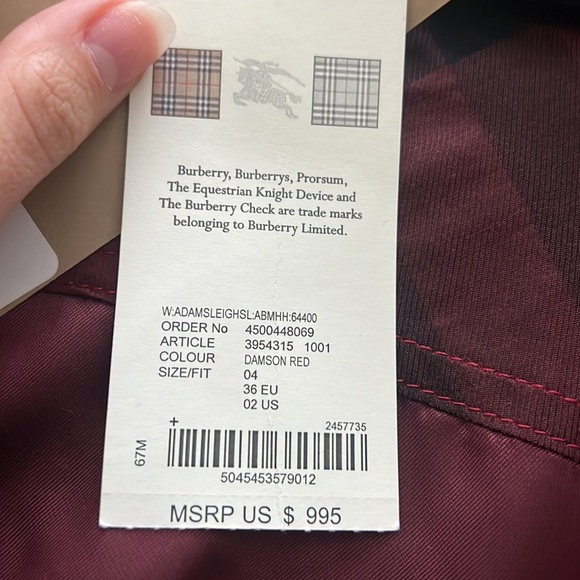 Red Burberry Coat - Us size 2 - Picture 8 of 12